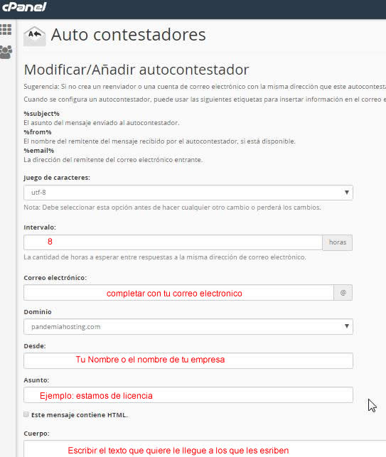 configurar auto respondedor